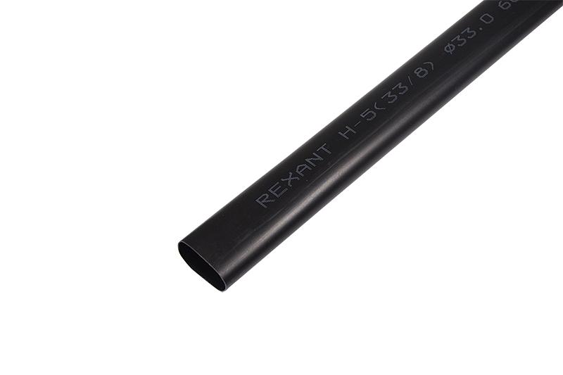 Термоусаживаемая трубка клеевая 33,0 8,0 мм, (3-4-1), черная, REXANT фото 1