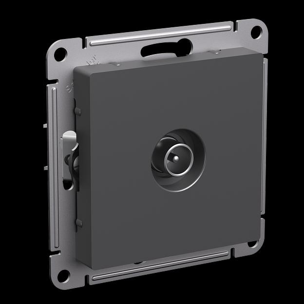 ATLASDESIGN TV РОЗЕТКА проходная 4DB, механизм, БАЗАЛЬТ фото 2