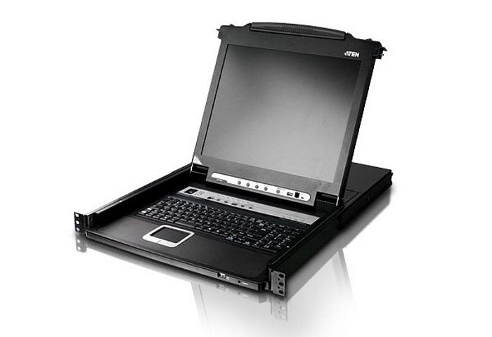 Квм консоль ATEN 17" 1-Local/Remote Share Access 16-Port Multi-Interface Cat 5 Dual Rail LCD KVM over IP switch (KL1516AIM-AXA-RG) фото 1