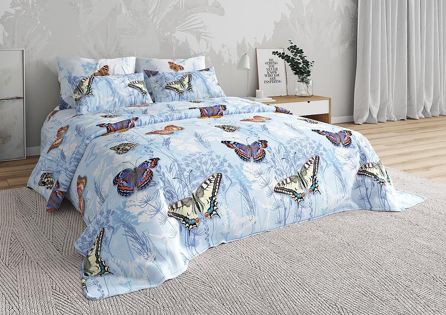 Набивная бязь 100% хлопок «Бабочки» с обработкой «Анти-пиллинг» 2.2×60 м фото 1