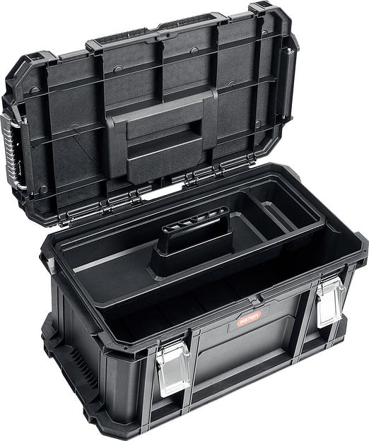 KETER SMART ROLLING, 564 х 373 х 700 мм, (22″), набор пластиковый ящик-тележка + ящик для инструментов + ящик органайзер (38390-22) фото 5