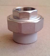 Муфта комбинированная разъемная с внутренней резьбой PPR ø 25х3/4 серый фото 1