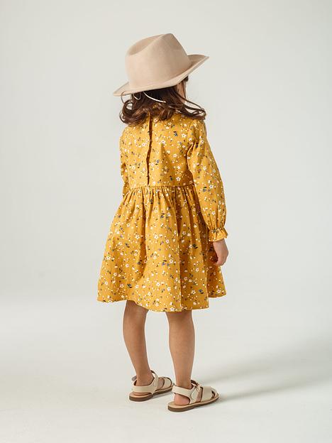 Платье MINI DI «Хлоя» цветочки на горчице, арт.130/825 ОПТ фото 5