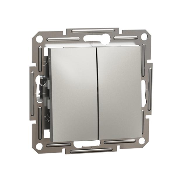 Выключатель двухклавишный SE EPH0300169 Asfora 10AX мех.быстрозажимной бронза фото 1