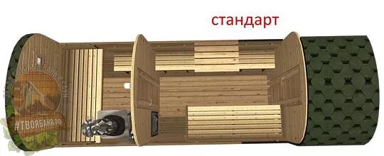 Бенч баня-бочка Кедр 5м фото 1