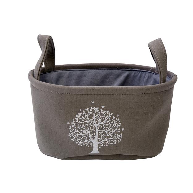 Корзина тканевая для хранения "Сад", Д320 Ш230 В160, серый фото 1