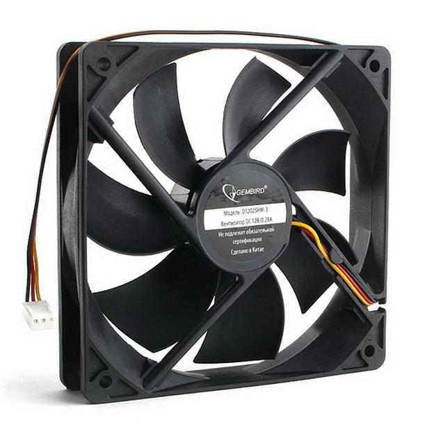 Вентилятор Gembird D12025HM-3 120x120x25, гидродинамический, 3 pin, провод 30 см {60} (794994) фото 1