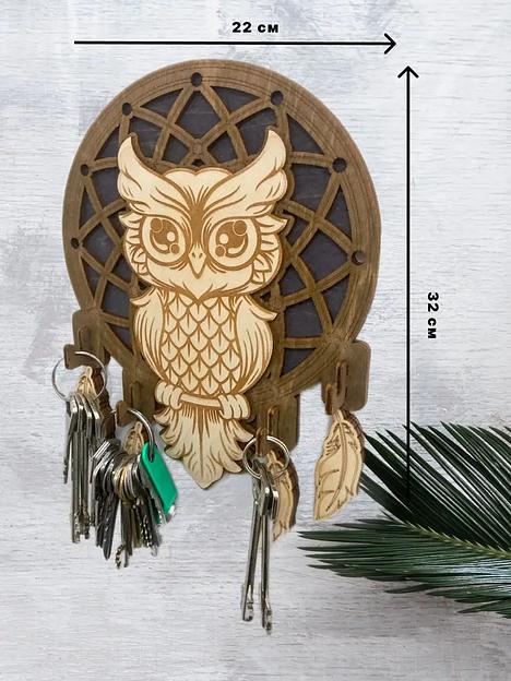 Ключница деревянная настенная SCHcom «Ловец снов» 32х22 см фото 2