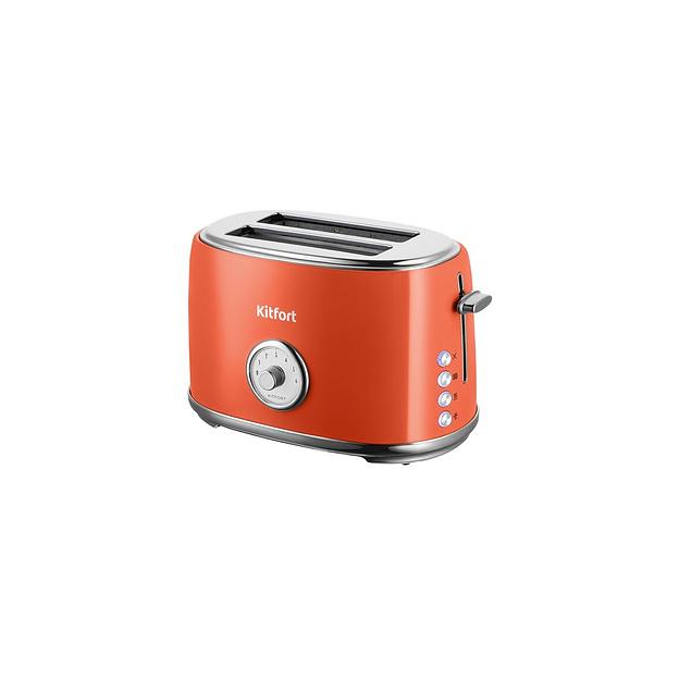 Тостер KitFort КТ-6456, красный/серебристый фото 1