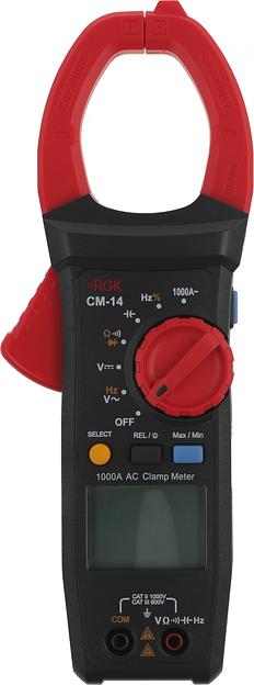 Клещи токоизмерительные RGK CM-14 цифр. измер.ток:переменный черный/красный (755115) фото 2