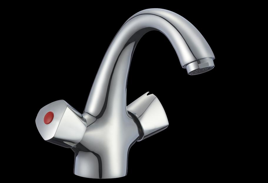 Смеситель для умывальника двуручный "Eleanti" с гибкой подводкой, ELT1020 фото 1