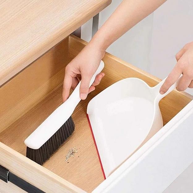 Набор для уборки Xiaomi YIJIE Mini Broom Dustpan Combination щётка с совком (белый) ОПТ фото 4