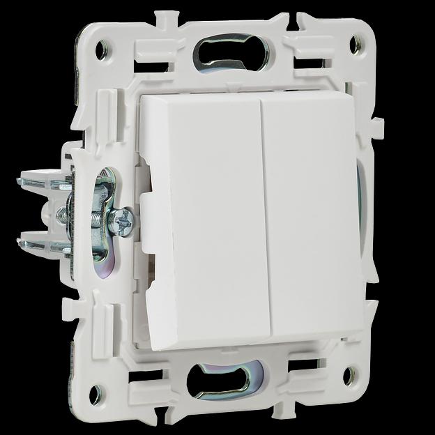 SKANDY Выключатель 2-клавишный 10А SK-V04W арктический белый IEK фото 3