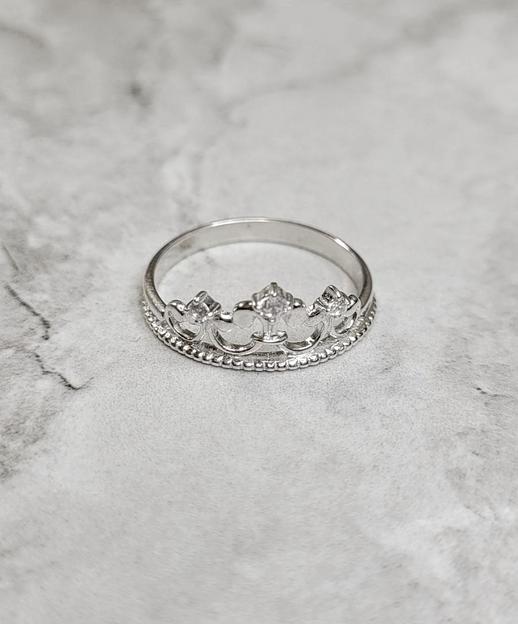 Серебряное женское кольцо в виде короны 925 фото 3