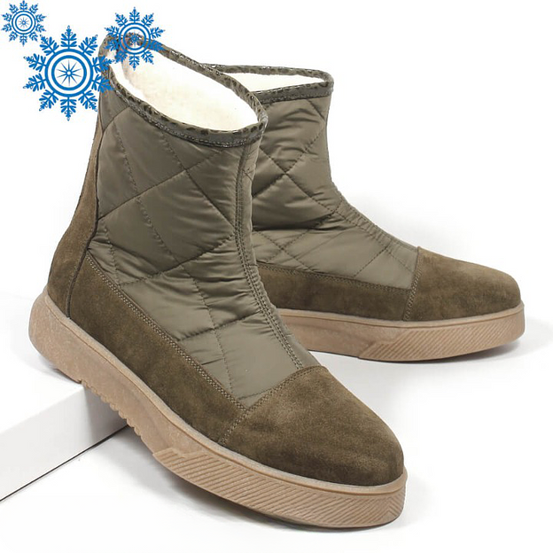 Зимние ботинки TAIS на шерстяной подкладке, арт.MT480-Ш хаки ОПТ фото 3