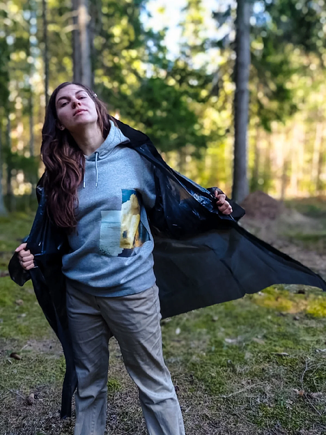 Плотный дождевик на липучках шитый, чёрный фото 2