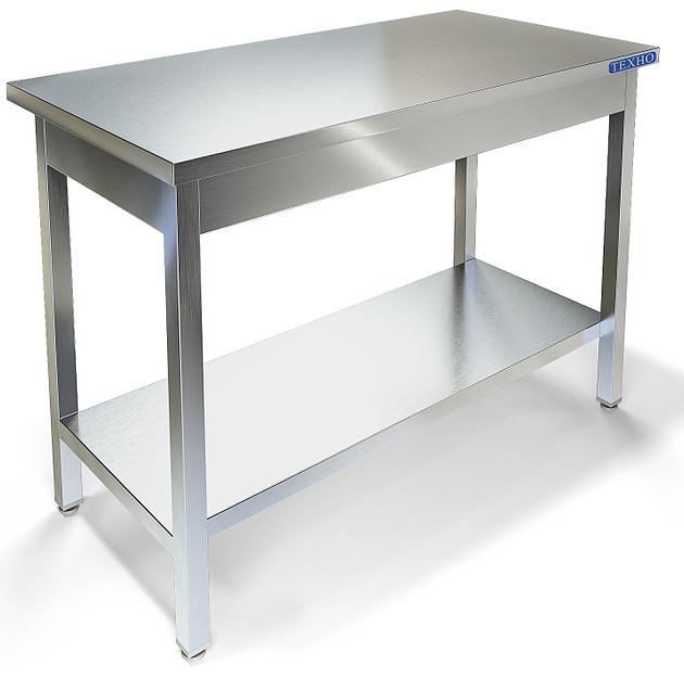 Стол разделочный производственный кухонный без борта, каркас труба, сплошная полка СП-123/708 (700x800x850 мм) фото 1