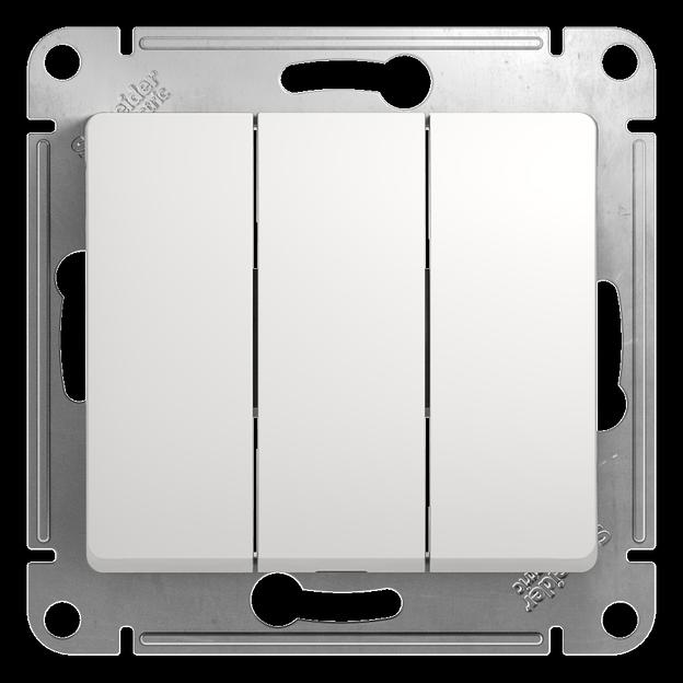 Systeme electric GSL000131 GLOSSA 3-клавишный ВЫКЛЮЧАТЕЛЬ, сх.3, 10АХ, механизм, БЕЛЫЙ фото 1