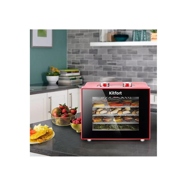 Сушилка для овощей и фруктов Kitfort КТ-1915-2 (красная) фото 2