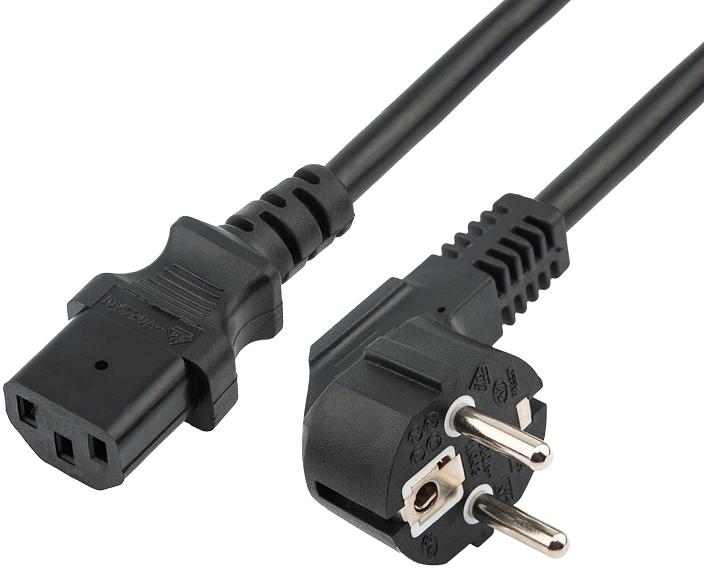 Шнур питания Rexant 11-1136 C13-Schuko проводник.:3x1.5мм2 0.5м 220В 10А (упак.:1шт) черный фото 1