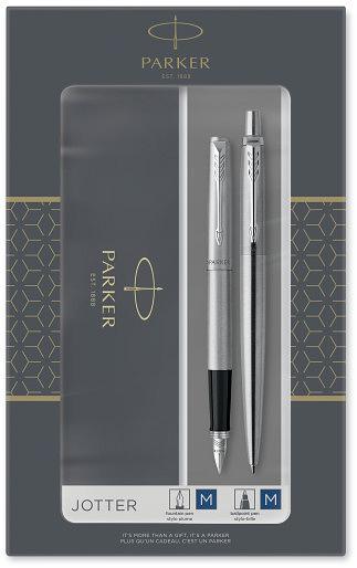 Набор ручек Parker Jotter Core FK61 (CW2093258) Stainless Steel сталь нержавеющая подар.кор. ручка перьевая, ручка шариковая фото 1
