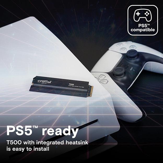 Твердотельный накопитель SSD Crucial T500 2TB PCIe Gen4 NVMe M.2 SSD with heatsink CT2000T500SSD5 фото 6