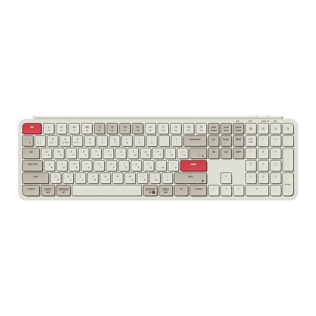 Беспроводная ультратонкая клавиатура Keychron B6 Pro, 109 клавиш, ножничные переключатели, цвет Retro Red фото 1