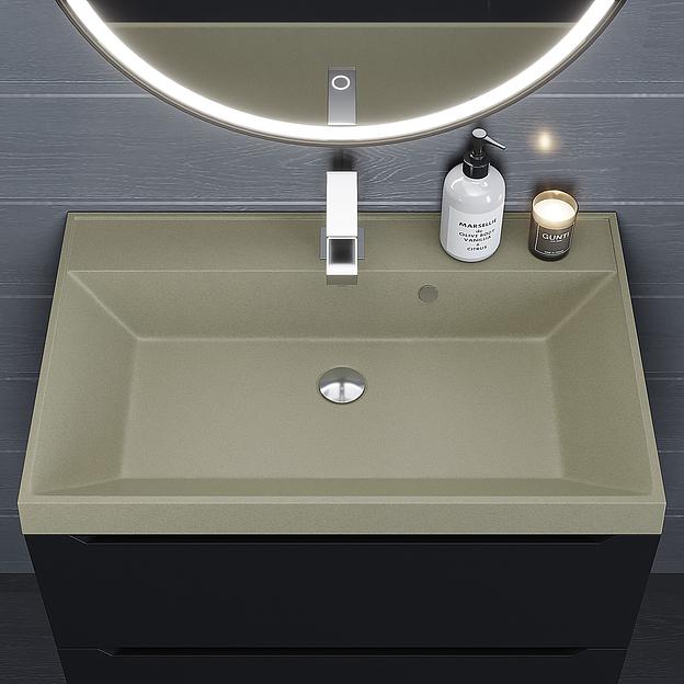 Раковина кварцевая для ванной комнаты Uperwood Classic Quartz 70 см, бежевая матовая, десерт фото 4