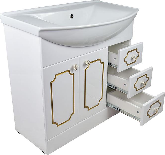 Тумба Соренто 85 DORATIZ 9912.334, белая, патина золото фото 4