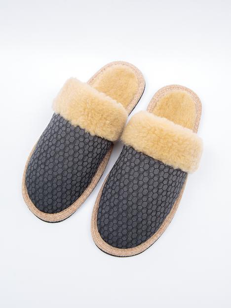 Тапочки мужские домашние закрытые с меховым отворотом опт фото 6