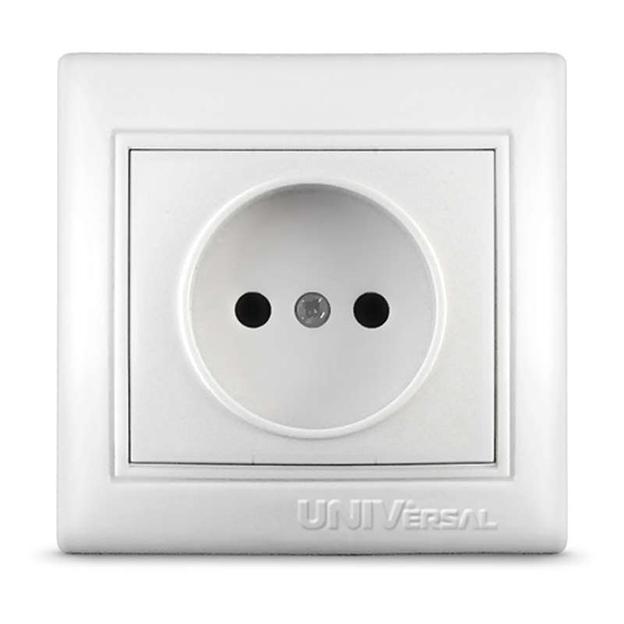 Розетка 1-м СП Севиль 16А IP20 без заземл. бел. UNIVersal С0022 фото 1