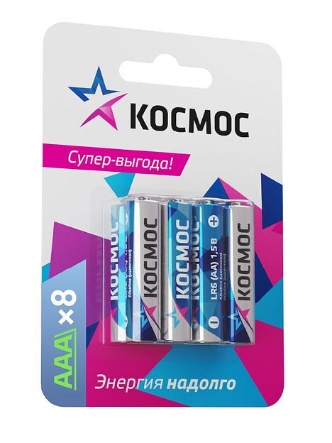 Батарейка LR03 (АAA) 1.5V Alkaline 8BL, КОСМОС фото 1