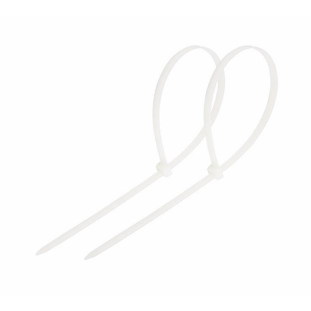 Хомут-стяжка кабельная нейлоновая 120x2,5 мм, белая, упаковка 100 шт фото 1