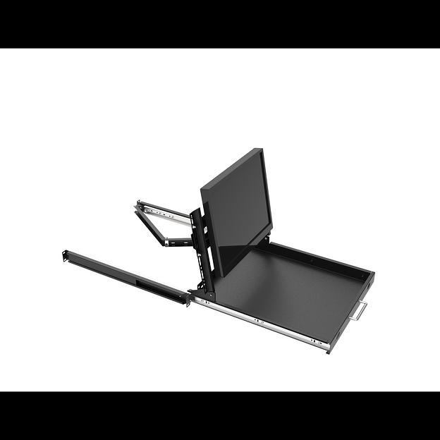 Полка выдвижная для монитора в шкафы глубиной 800мм (глубина полки 550мм), цвет черный (SNR-SHELF-MONITOR-550) фото 1
