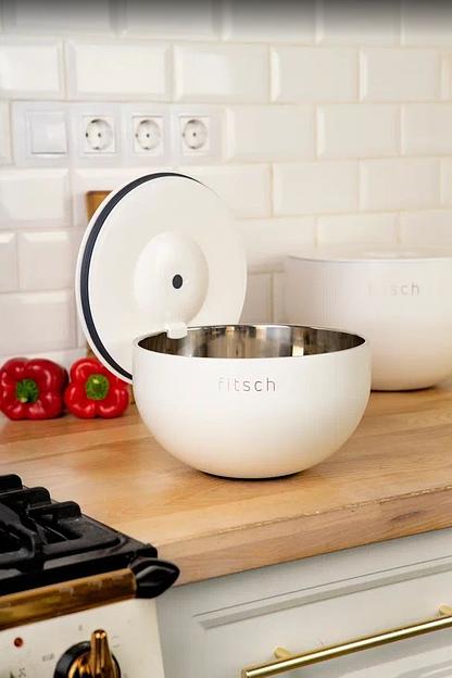 Термомиска с крышкой Fitsch, 3 литра, белая фото 2