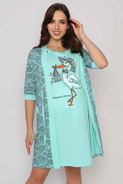 Комплект Style Magro для беременных и кормящих мам «Аист», мятный, опт фото 10