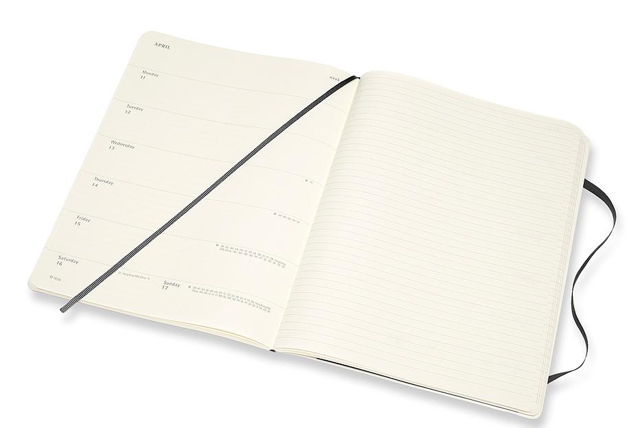 Еженедельник Moleskine CLASSIC SOFT WKNT XL 190х250мм 144стр. мягкая обложка черный фото 5