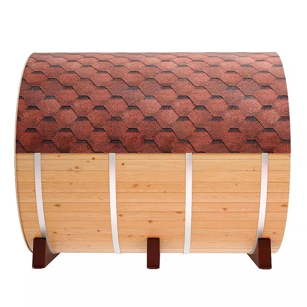 Круглая баня-бочка «Premium» из кедра с электрической печью фото 6