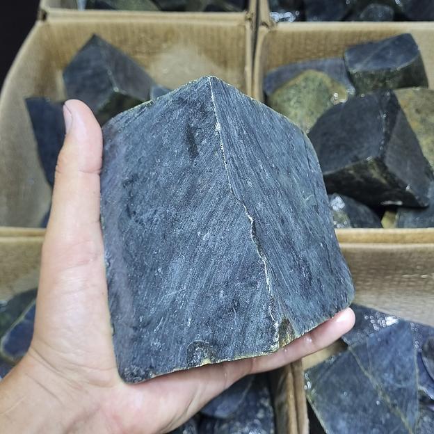 Премиум камни для бани и сауны Нефрит пиленый 60-120 мм фото 2