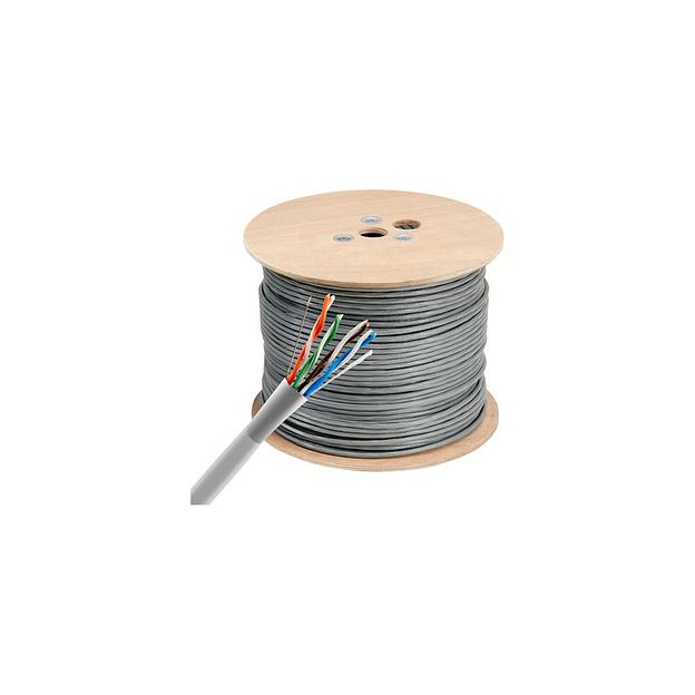 Кабель сетевой Buro BU-COP-052 UTP, кат.6, 305м, 4 пары, 0.52мм, 0.52мм, медь, одножильный, серый фото 1