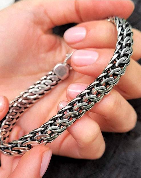 Серебряный мужской ювелирный браслет 925 фото 4