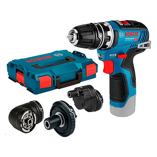 Дрель-шуруповёрт аккумуляторная Bosch GSR 12V-35 FC БЕЗ Акб и ЗУ, угловые адаптеры, кейс фото 1