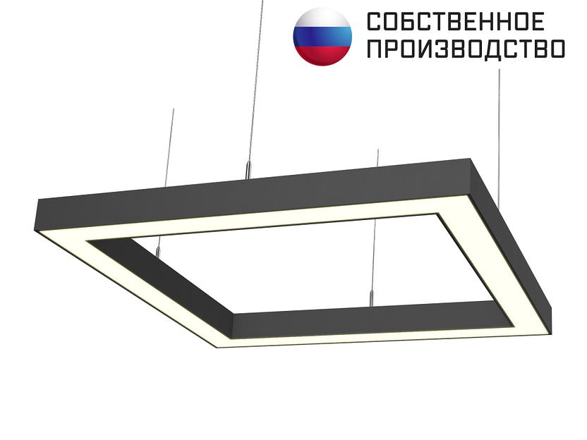 Светильник квадратный подвесной 550х550х50 3000К 4000К 5000K 72W Черный, Белый фото 1