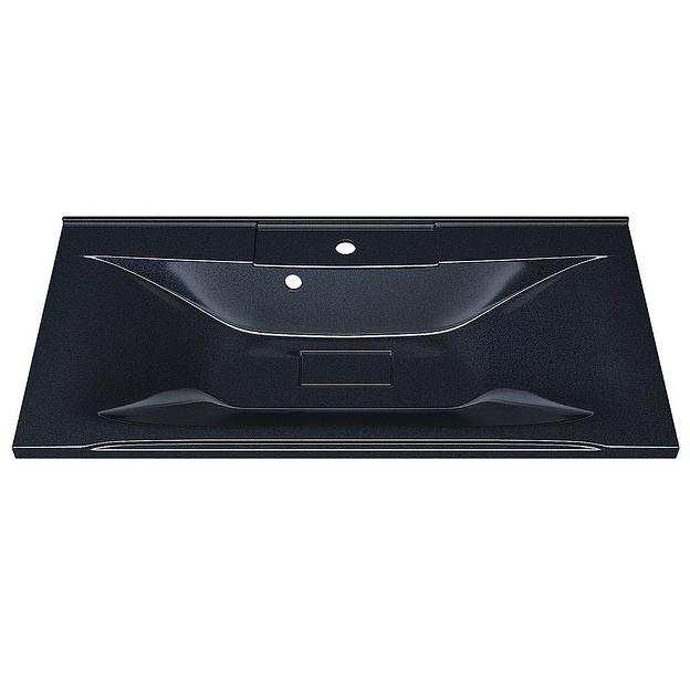 Раковина для ванной полувстраиваемая Uperwood Elen, 90 см, с декоративной крышкой, черный металл  фото 3