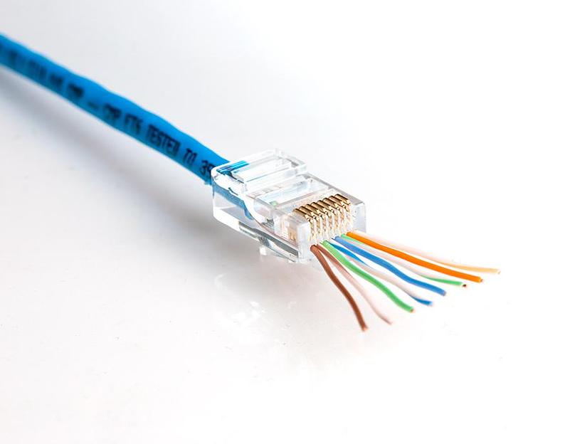 Коннектор сквозной (проходной)  RJ-45 (8P8C) Cat.5e, RIPO, покрытие 3мкд, универ. ножи (упк.20шт) фото 5