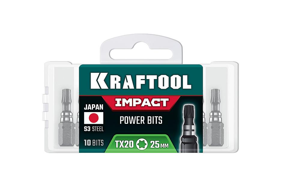 KRAFTOOL Impact TX 20, 25 мм, 10 шт, ударные биты (26195-20-25-S10) фото 2