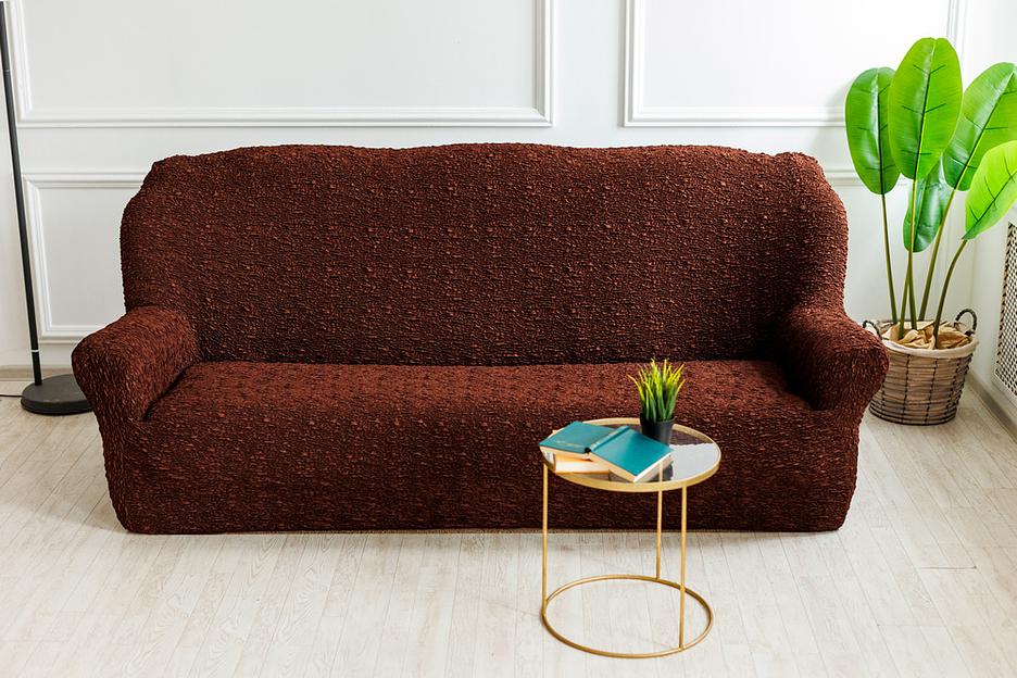 Чехол на трёхместный диван Чехлы&Пледы «Виктория» шоколадный махагон ОПТ фото 4