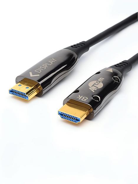 Кабель HDMI 20 м (HIGH speed, Metal gold, Optical) 8K VER 2.1 ATcom HDMI 2.1 (m) - HDMI 2.1 (m) 20 м (AT8878) фото 2