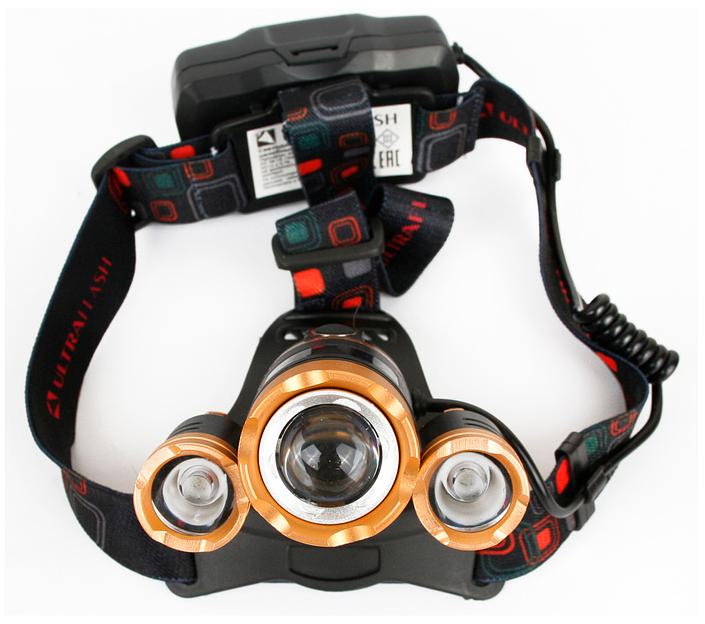 Фонарь налобный Ultraflash E1333 черный 4Вт лам.:светодиод. встроенный аккумулятор (13903) фото 3