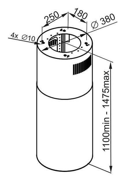 Вытяжка каминная Maunfeld Lee Isla 39 белый управление: кнопочное (1 мотор) фото 3